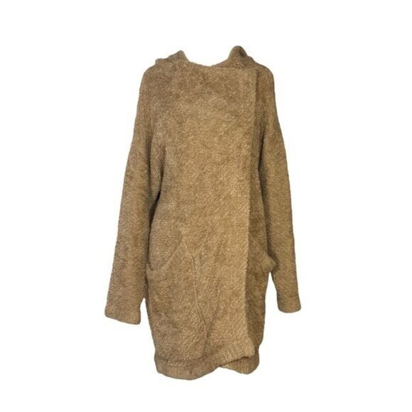 Free People Warm Wishes Sand Hooded Sweater Knit Jacket XS Cabincore - Picture 3 of 7